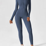 Wanda | Lange Mouwen Jumpsuit - Staande Kraag Rits