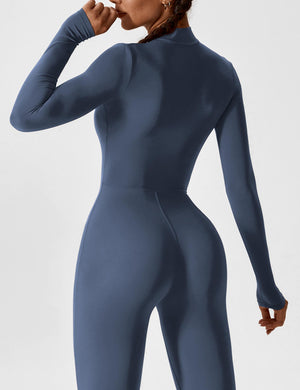 Wanda | Lange Mouwen Jumpsuit - Staande Kraag Rits