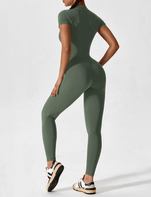 Wanda | Lange Mouwen Jumpsuit - Staande Kraag Rits