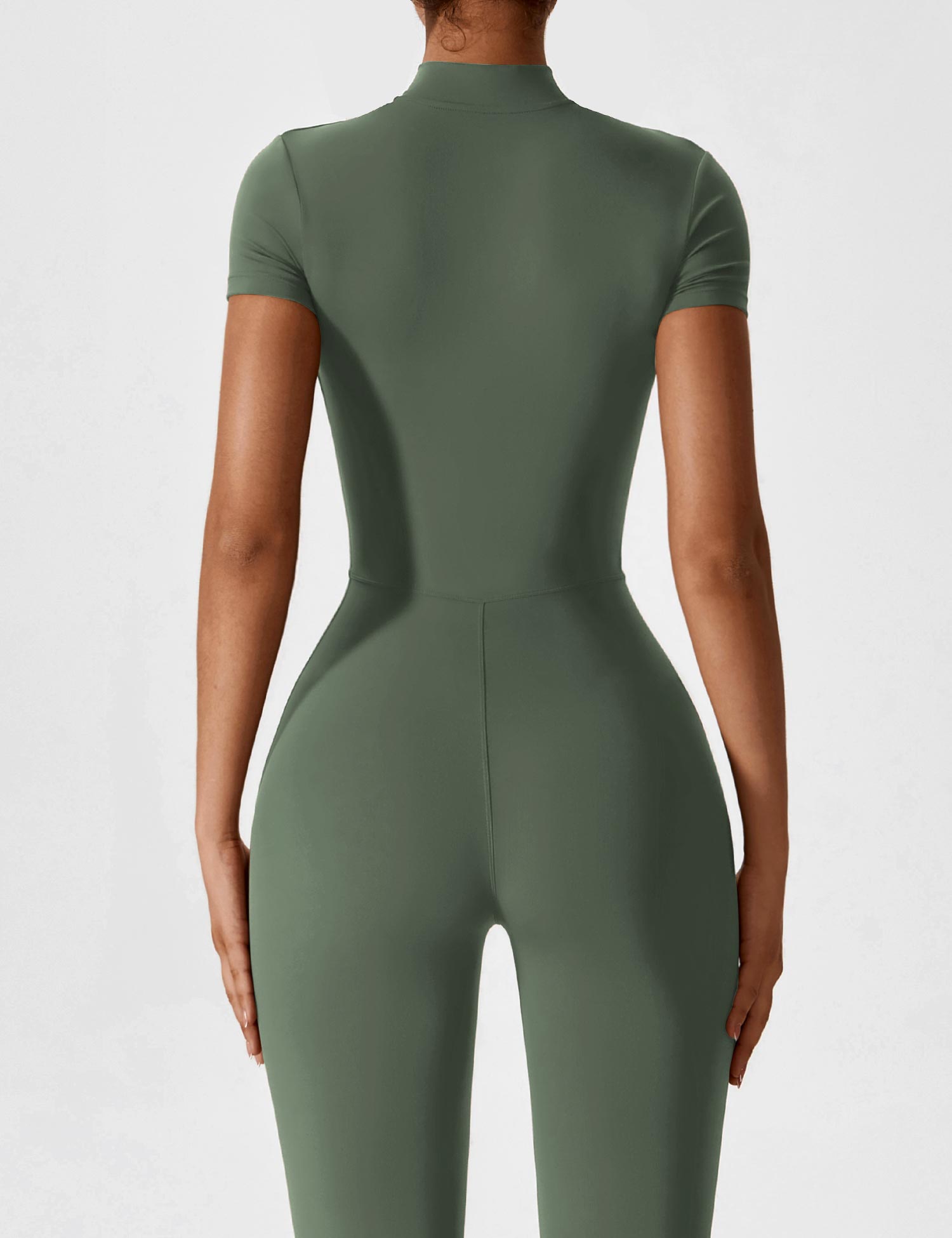Wanda | Lange Mouwen Jumpsuit - Staande Kraag Rits