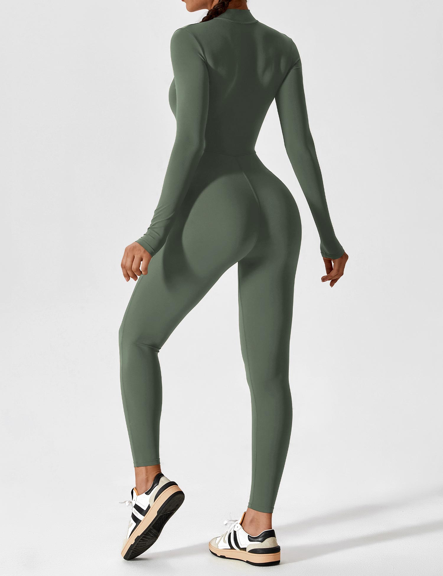 Wanda | Lange Mouwen Jumpsuit - Staande Kraag Rits
