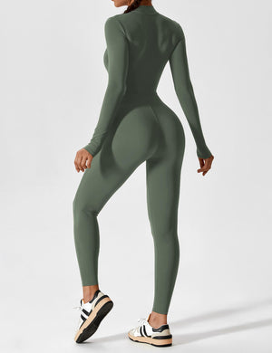 Wanda | Lange Mouwen Jumpsuit - Staande Kraag Rits