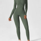 Wanda | Lange Mouwen Jumpsuit - Staande Kraag Rits