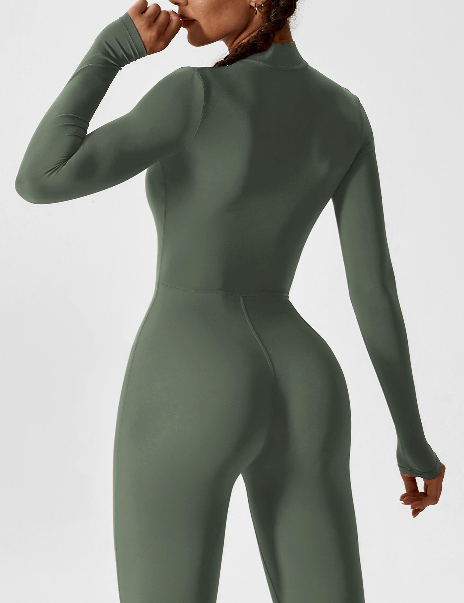 Wanda | Lange Mouwen Jumpsuit - Staande Kraag Rits