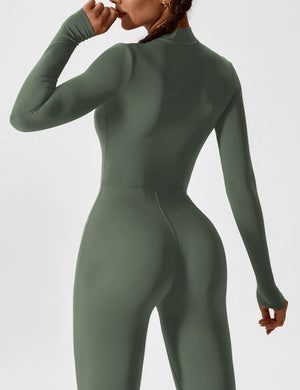 Wanda | Lange Mouwen Jumpsuit - Staande Kraag Rits
