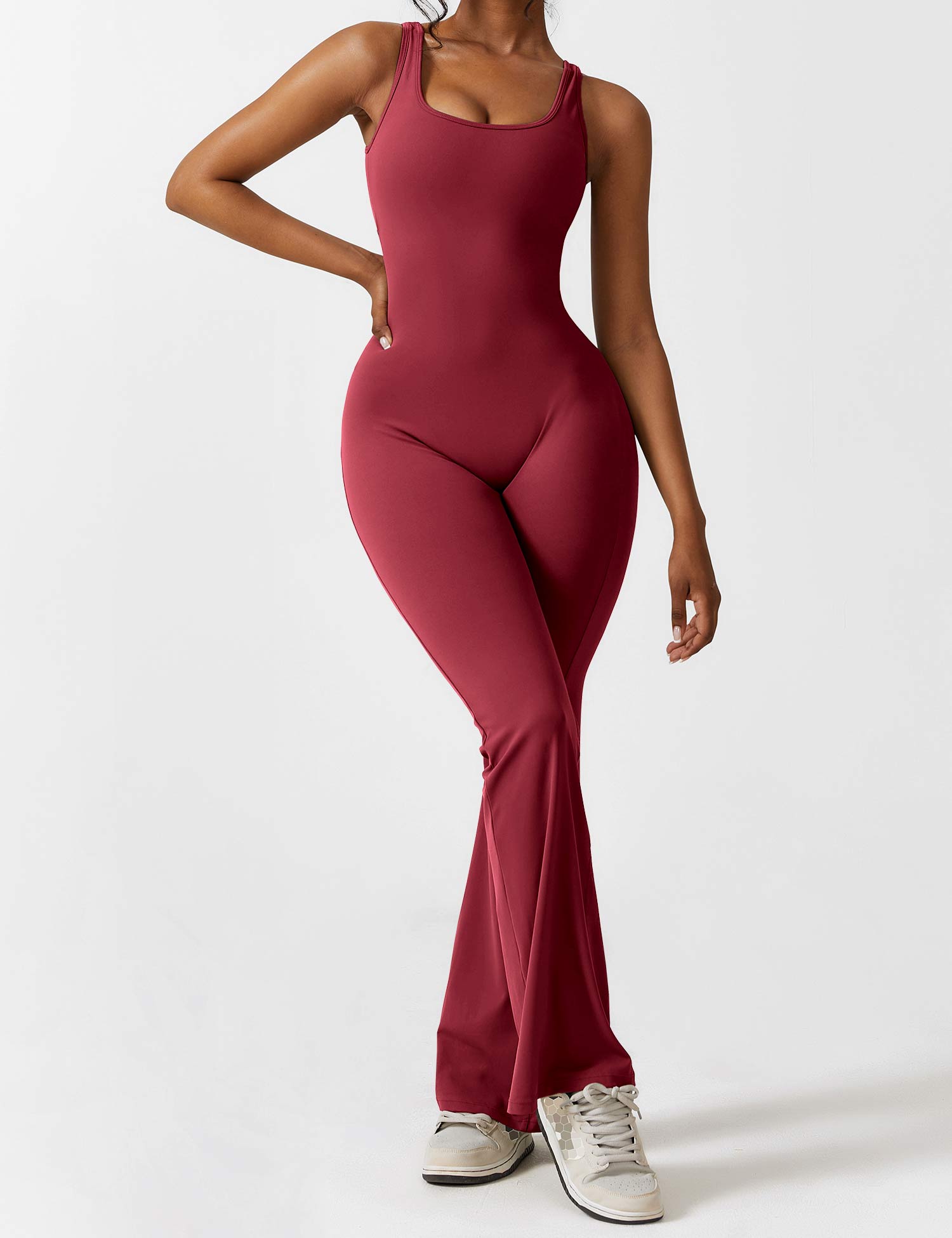 Sienna | Rugloze Flare-Jumpsuit