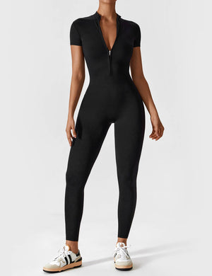 Wanda | Lange Mouwen Jumpsuit - Staande Kraag Rits