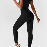 Wanda | Lange Mouwen Jumpsuit - Staande Kraag Rits