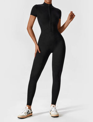 Wanda | Lange Mouwen Jumpsuit - Staande Kraag Rits