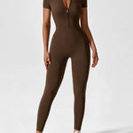 Wanda | Lange Mouwen Jumpsuit - Staande Kraag Rits