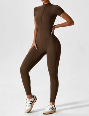 Wanda | Lange Mouwen Jumpsuit - Staande Kraag Rits