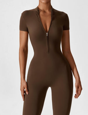Wanda | Lange Mouwen Jumpsuit - Staande Kraag Rits