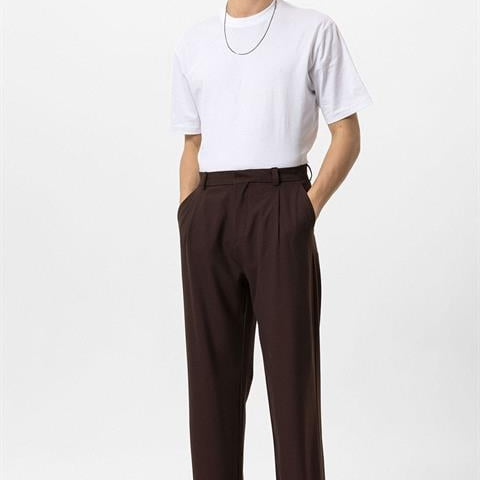 Yannick | Hoge Taille Heren-Baggy Broek - Bruin