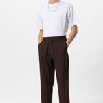 Yannick | Hoge Taille Heren-Baggy Broek - Bruin