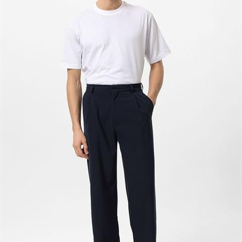 Zeno | Hoge Taille Herenbroek Marineblauw