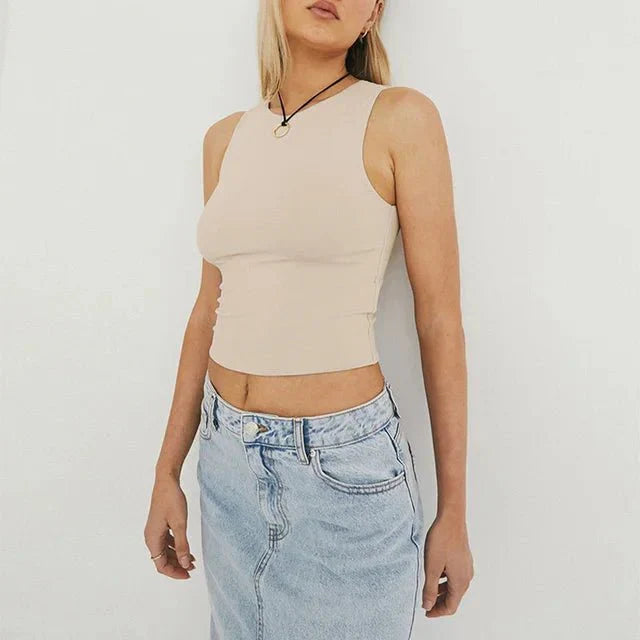 Nadja | Passend mouwloos Crop-Top