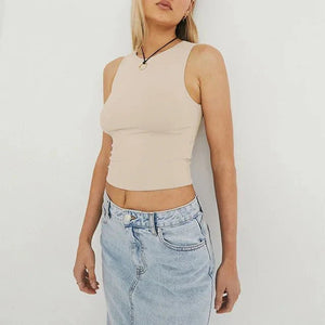 Nadja | Passend mouwloos Crop-Top