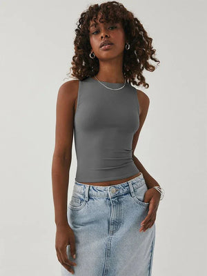 Nadja | Passend mouwloos Crop-Top