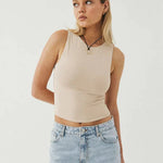Nadja | Passend mouwloos Crop-Top