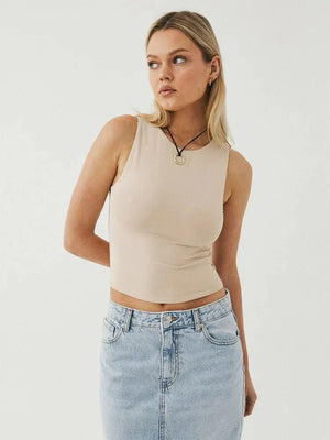 Nadja | Passend mouwloos Crop-Top