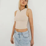 Nadja | Passend mouwloos Crop-Top