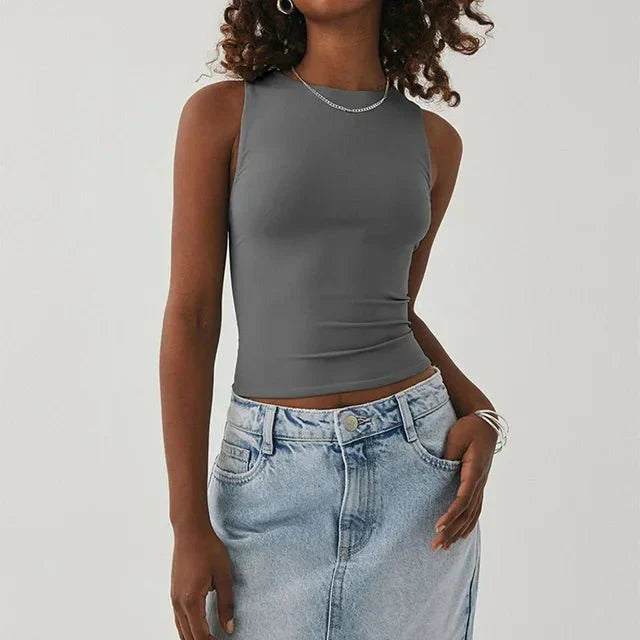 Nadja | Passend mouwloos Crop-Top