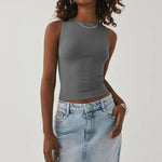 Nadja | Passend mouwloos Crop-Top