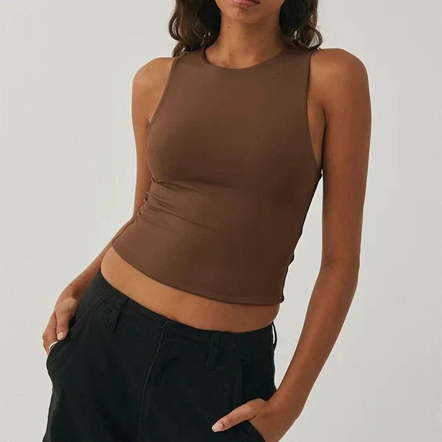 Nadja | Passend mouwloos Crop-Top