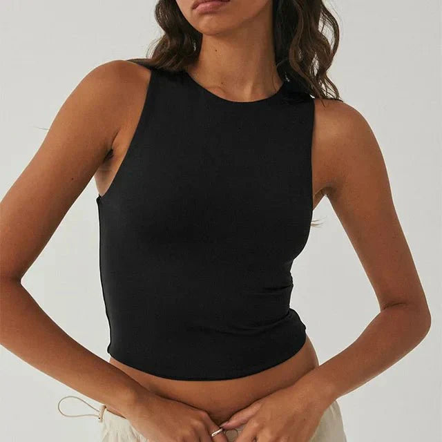 Nadja | Passend mouwloos Crop-Top